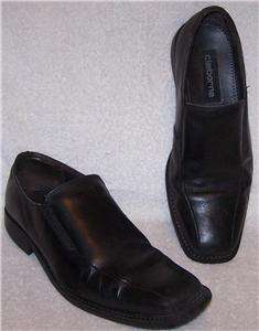 10/43 Claiborne BLACK LEATHER LOAFERS SLIP ON Dress Shoe Men  