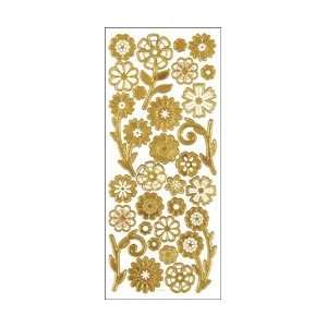   3D Dazzles Stickers Flowers Gold; 5 Items/Order Arts, Crafts & Sewing