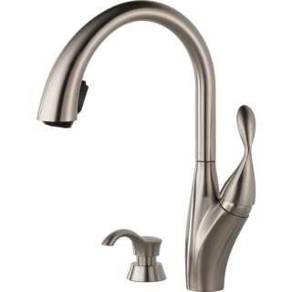 Zoomed: Delta Berkley Stainless 1 Handle Pull Down Kitchen Faucet