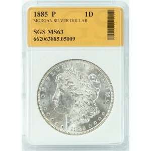  1885 P MS63 Morgan Silver Dollar SGS Graded: Everything 
