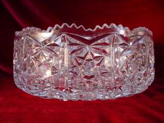 Vintage Heavy Cut GLASS Crystal BOWL  