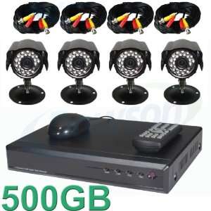  CCTV Surveillance Video System 500GB HDD 4 Channel DVR 