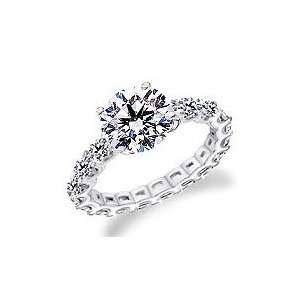  Diamond Full Eternity Engagement Ring with 3/4 Ct Center 