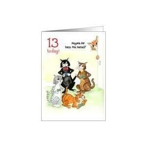   Card for 13 yr old   Cats Playing Video Game Card: Toys & Games