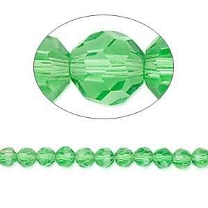  #4410 4mm Celestial Cut Crystal 32 facet round, lime green 