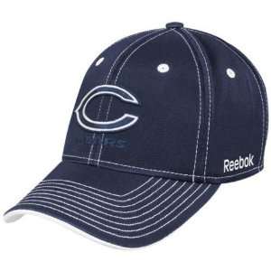  Mens Chicago Bears Navy Blue Plough Flex Fit Hat: Sports 