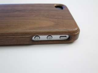Real Genuine Natural Dark Wood Wooden Case Cover for iPhone 4 4S Black 