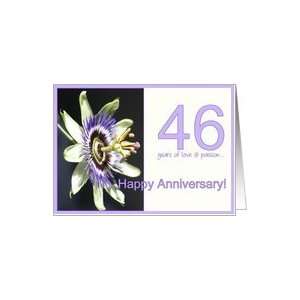 46th Anniversary passion flower Card: Health & Personal 