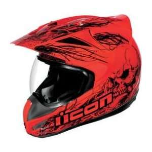   Face Motorcycle Helmet Red Etched Extra Large XL 0101 4736 Automotive