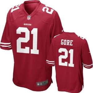   Gore Jersey: Home Red Game Replica #21 Nike San Francisco 49ers Jersey
