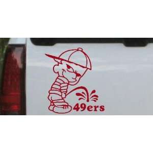  Pee On 49ers Car Window Wall Laptop Decal Sticker    Red 