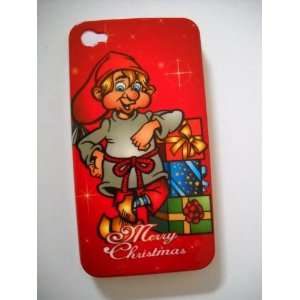   Merry Christmas Hard Case (Red) for iPhone 4G 