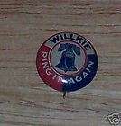PRESIDENTIAL POLITICAL CAMPAIGN WILLKIE ELEPHANT PIN PINBACK BUTTON 