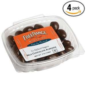 Free Range Milk Chocolate Almonds, 7 Ounce Packet (Pack of 4)