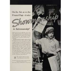   Ad NBC Radio Advertising Sales Newsboy Newspaper   Original Print Ad