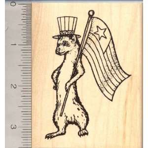   American Ferret Rubber Stamp, 4th of July Arts, Crafts & Sewing