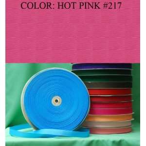  50yards SOLID POLYESTER GROSGRAIN RIBBON Hot Pink #217 3 