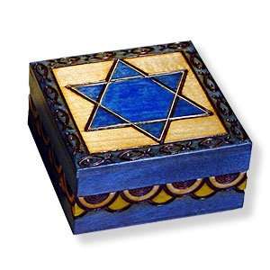 Wooden Box, 5214, Traditional Polish Handcraft, Branded, Jewish Star 