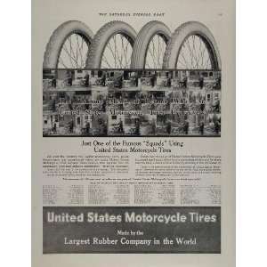  1913 Ad U.S. Motorcycle Tires Detroit Police Squad RARE 
