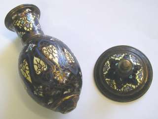 CLOISONNE ENAMEL VASE OLD IN THREE SECTIONS  