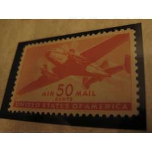   Air Mail Postage Stamp, Twin Motored Transport Plane 