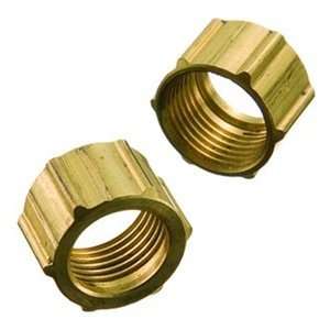  1/4Tube OD Brass Hex Head Nut for Plastic Tubing., Pack 