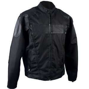 Hot Leathers #47 Black Large Nylon and Leather Motorcycle Jacket with 