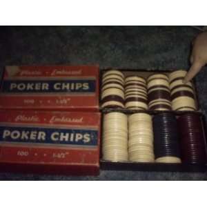  2 Boxes Plastic Embossed Poker Chips Usa 