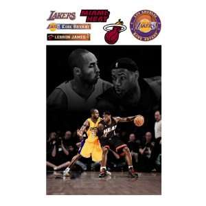  Kobe Vs Lebron Wall Graphic Decal 1 7: Sports & Outdoors