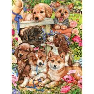    750 Piece Garden Pups Puzzle Art by Debbie Cook Toys & Games