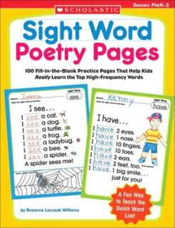 Sight Word Poetry Pages 100 Fill in the Blank Practice Pages That 