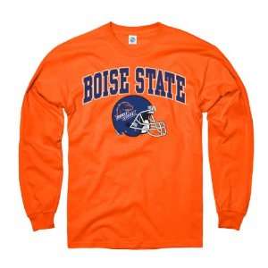 Boise State Broncos Orange Football Helmet Long Sleeve T 