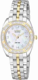 Citizen Womens Paladoin MOP Two Tone 26 Diamond EW1594 55D Watch 