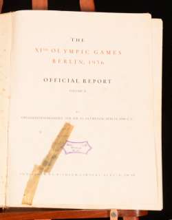 1937 2 Vols The XI OLYMPIC Games BERLIN Official Report Germany FIRST 