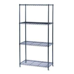   Commercial Wire Shelving, 4 Shelves, 36w x 18d x 72h, Black SAF5276BL