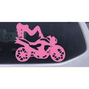  Pink 18in X 13.9in    Sexy Chic Girl Woman on Motorcycle 