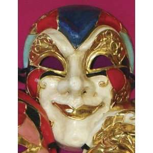   Mache Venetian, Masquerade, Mardi Gras Mask Red/Blue Toys & Games
