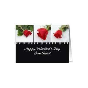 Red Roses Sweetheart Valentine, photos of red roses in the snow Card