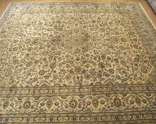   Handmade Antique 1930s Genuine Persian Kashan Wool Room Size Rug 1811