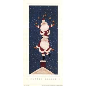    Juggling Santas   Poster by Warren Kimble (7x15): Home & Kitchen