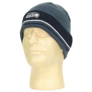   : Seattle Seahawks 3 Stripe Winter Knit Hat Beanie: Sports & Outdoors