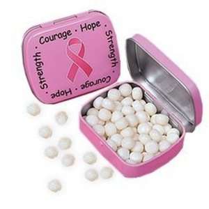 Pink Ribbon Tins with MInts   1 Dozen: Grocery & Gourmet Food