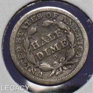 1842 O SILVER SEATED LIBERTY HALF DIME DRAPERY (EP+  