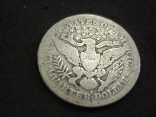 1896 S LIBERTY HEAD BARBER QUARTER RARE DATE FULL GOOD  