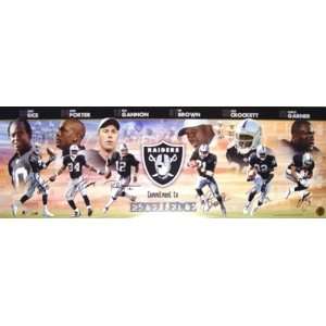  Oakland Raiders 6 Player Autographed Panoramic: Sports 