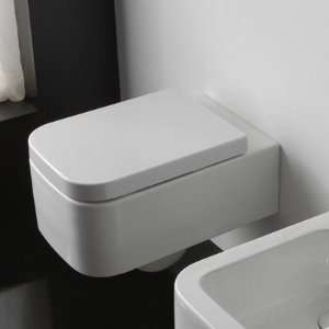   8301 Round White Ceramic Wall Hung Toilet 8301: Home Improvement