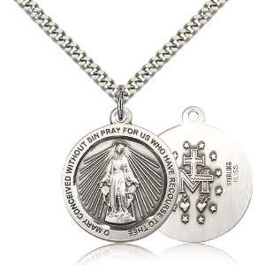 925 Sterling Silver Miraculous Holy Virgin Mary Immaculate Conception 