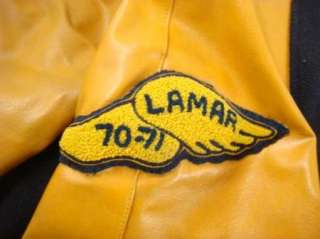 Vintage 1970 / 1971 Yellow Gold Blue Varsity Letterman Naugalite 