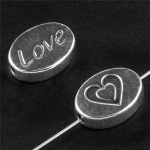   8mm Sterling Silver Love & Heart Message Bead: Arts, Crafts & Sewing