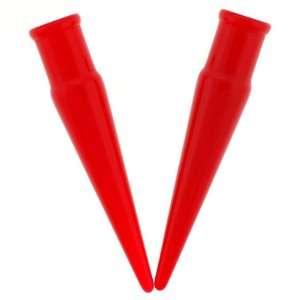  Red Acrylic Easy Fit Tapers   8G   Sold as a pair: Jewelry